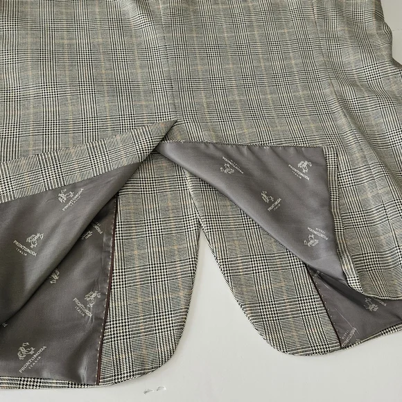Pronto Moda Mens 52R Sport Coat/Blazer Black/White Plaid Silk/Wool/Cashm… - Picture 14 of 16